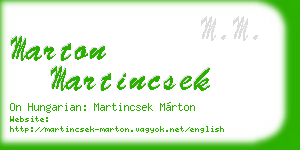 marton martincsek business card